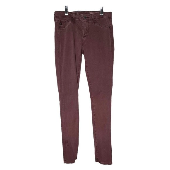 AG Adriano Goldschmied‎ Jeans The Abbey Ankle Mid-Rise Super Skinny Burgundy 25R - Picture 1 of 8